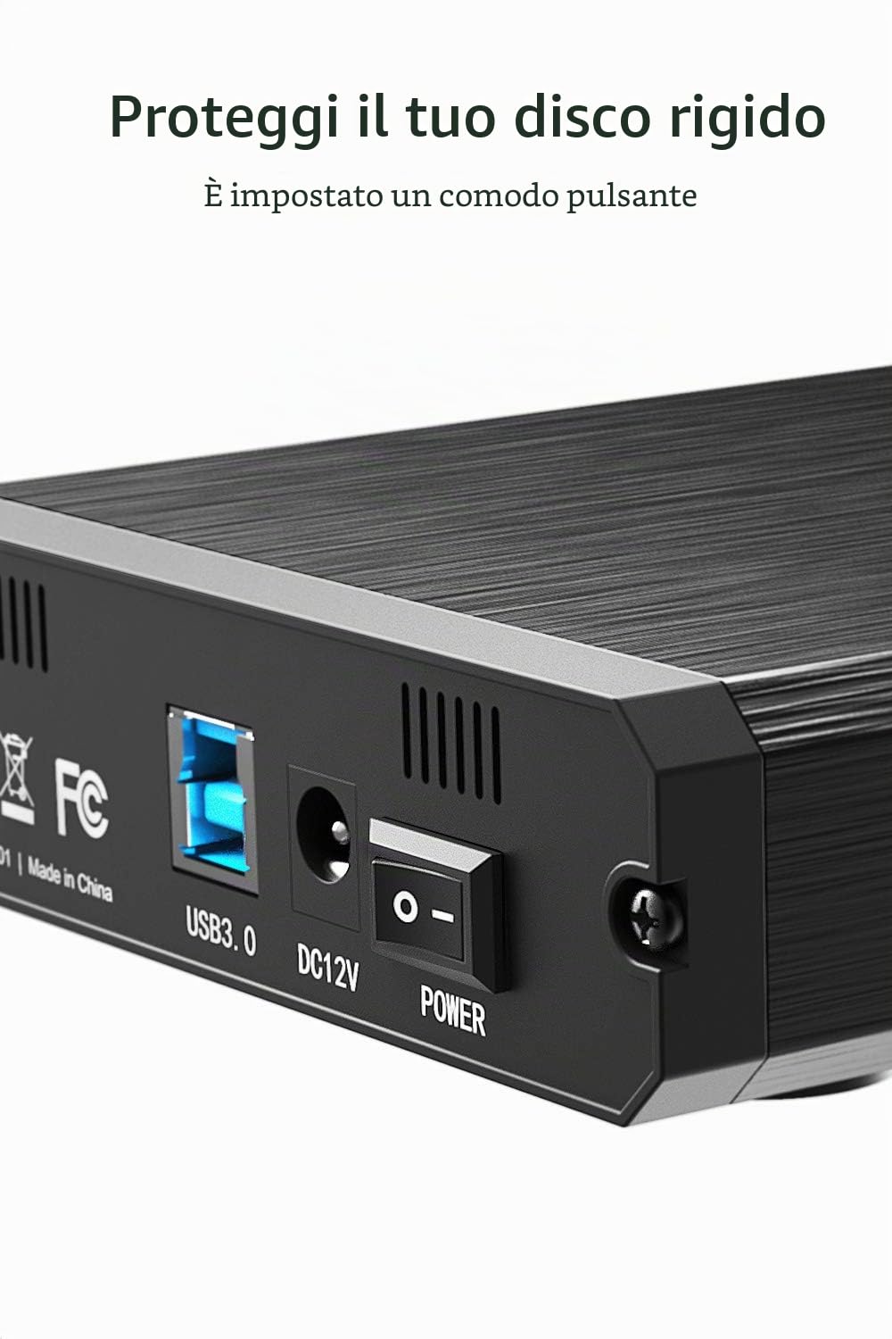 Inateck case hdd 3.5 sata usb 3.0, Box Custodia Esterna in Alluminio per Disco Rigido Esterno/SSD da 3,5/2,5" SATA, con USB 3.0, 20 TB,FE3001