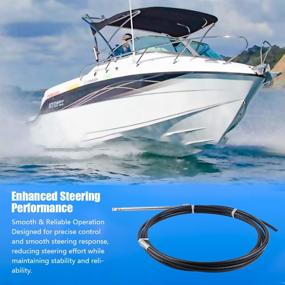 13FT Fast Connect Rotary Steering Cable FIT Uflex M66 FIT Teleflex Seastar SSC6213 SSC6200 Stainless Steel Output Ends