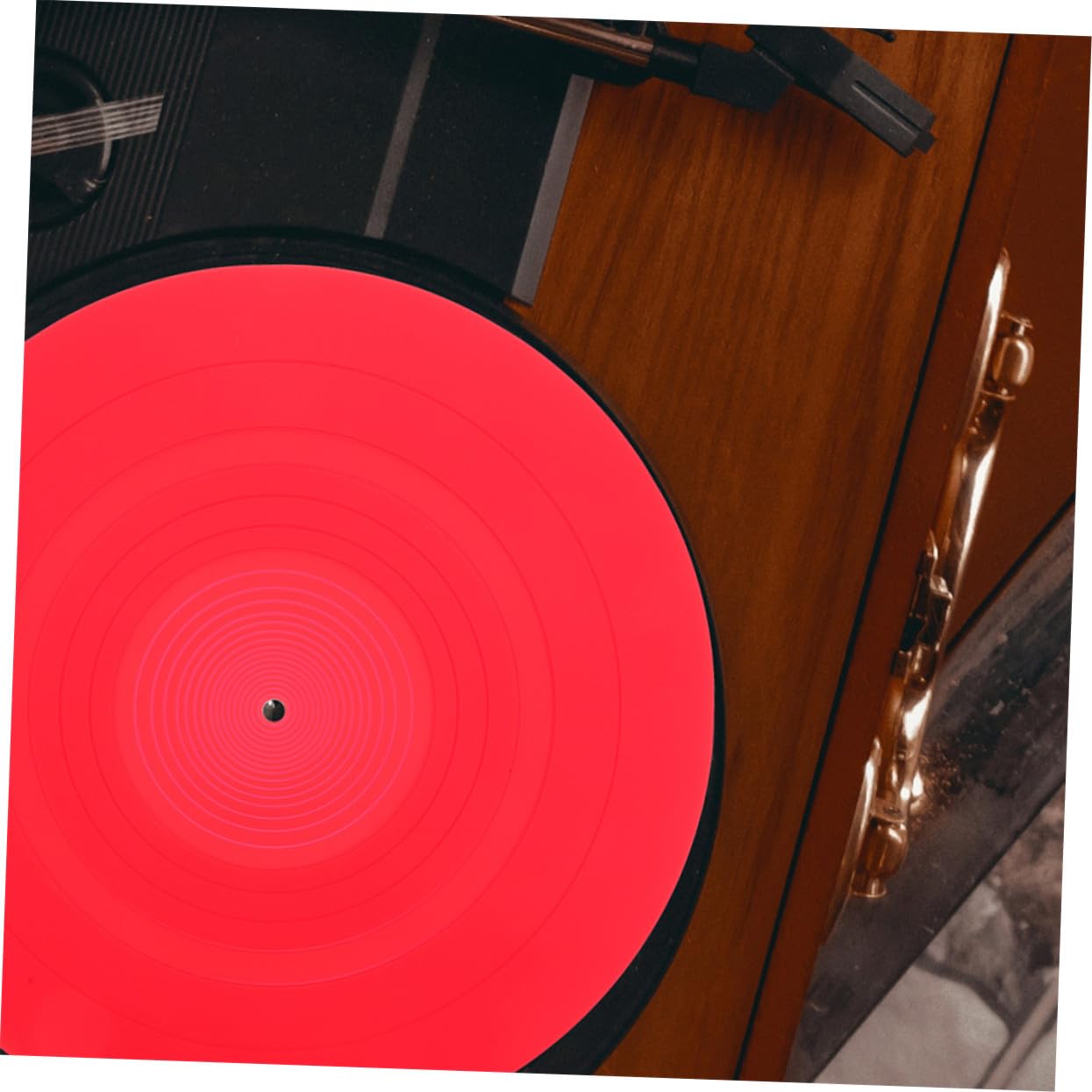 2 pezzi Tappetini Silicone Antistatici per Giradischi Protezione Vinile Rosso Accessori Sostitutivi per Dischi Antiscivolo e Facili da Usare