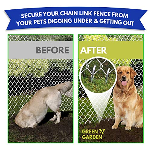 Green Garden 12 Inch [ 9 Guage ] Garden Landscape Staples Stakes Pins SOD | 50 Pack | Galvanized Steel | for Weed Barrier Fabric, Ground Cover, Soaker Hose, Lawn Drippers, Drip Irrigation Tubing - Thumbnail 3