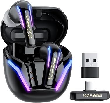 ONIKUMA GAMING T27 Wireless Gaming Headset, 2.4GHz Bluetooth 5.3,20ms Ultra Low Latency, 13mm Dynamic Coil Driver, ENC Noise Cancelling Microphone for PS5, PC, Meta Quest 3