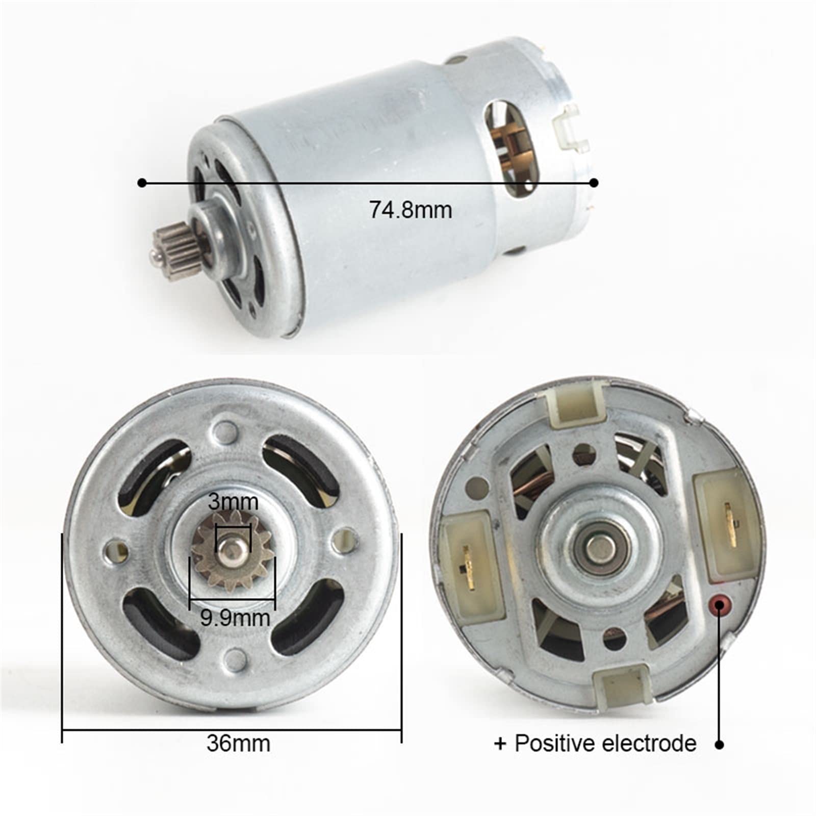 Wiertarka do ładowania silnika prądu stałego, litowa, elektryczna wiertarka ręczna, zamiennik, konserwacja, 10,8 V, 12 V, 14,4 V, 16,8 V, 18 V, 21 V, 25 V, RS550 ogólne (14,4 V, 9 zębów)