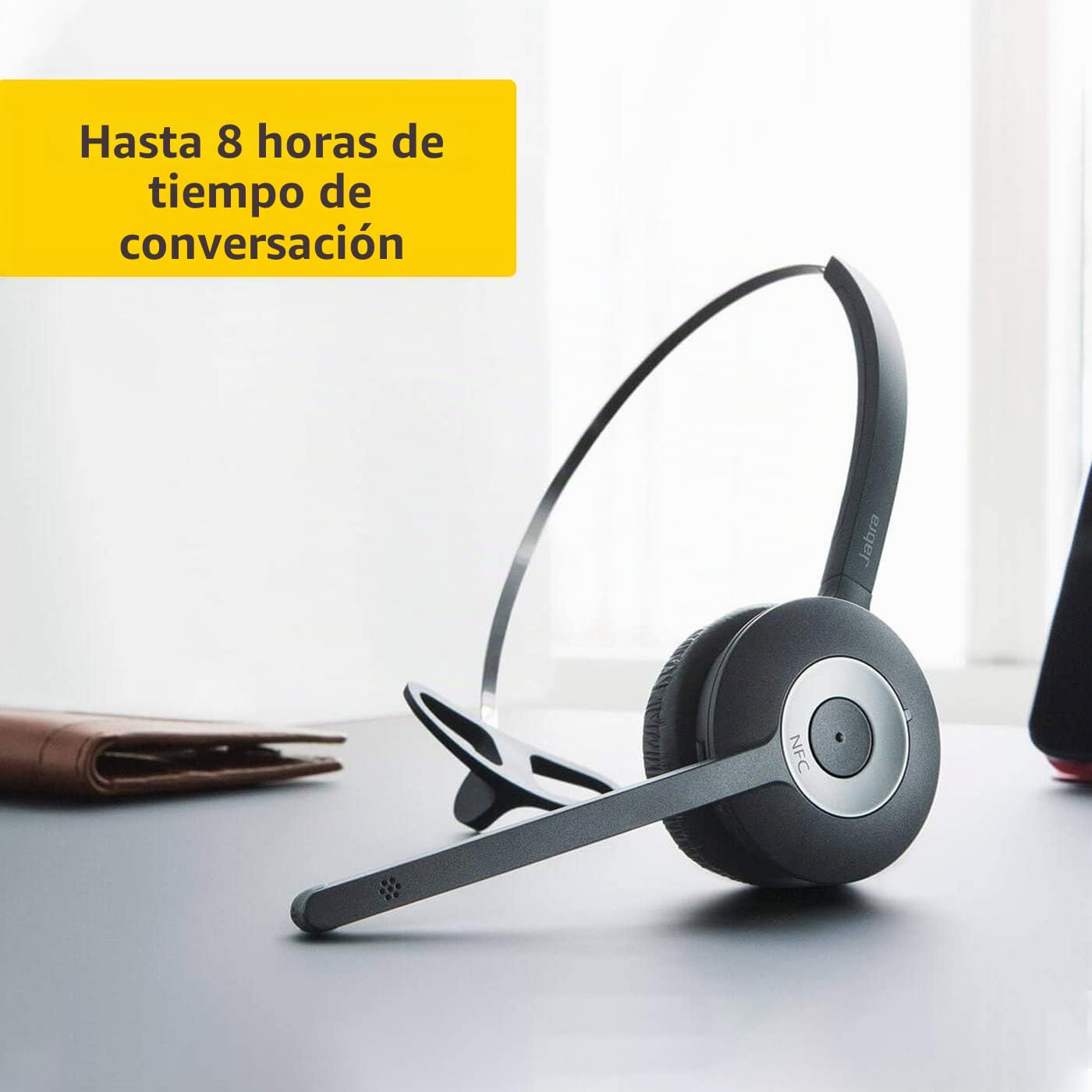 Jabra Pro 920 DECT Auricular alámbrico monoaural - Cancelación de Voz y Ruido en Alta defición, batería para Todo el día - Optimizado para teléfonos de Escritorio - Enchufe UE