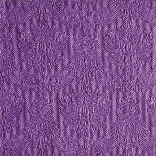 Ambiente elegance lot de 15 serviettes en papier gaufré violet/mauve