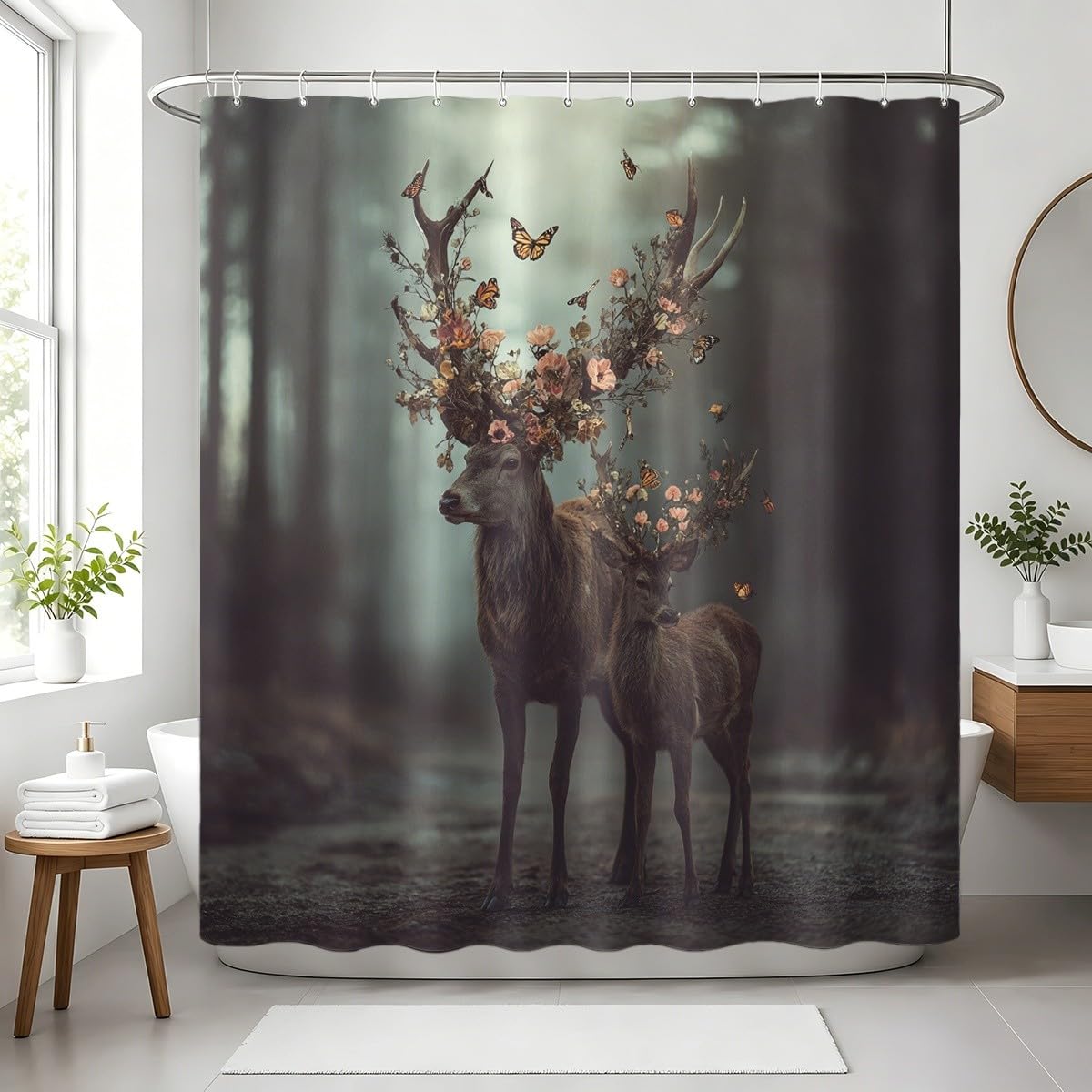 Tenda Doccia 240x200 cm Animale Antimuffa e Impermeabile Poliestere