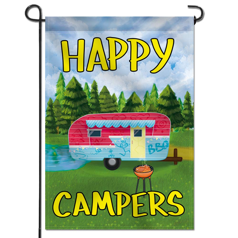 Amazon.com : Anley Garden Flag Happy Campers - Decorative Summer