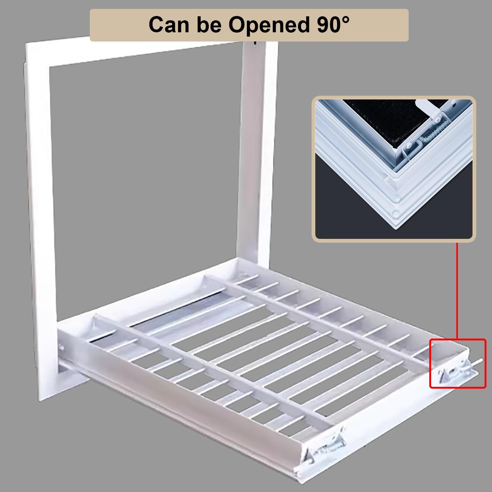 Coperture per Griglie di Ventilazione per Pareti O Soffitti, Griglia di Scarico Quadrata, Pannello di Accesso per Ventilazione di Dimensioni Personalizzate(Gray,70x70cm (27.6x27.6in))
