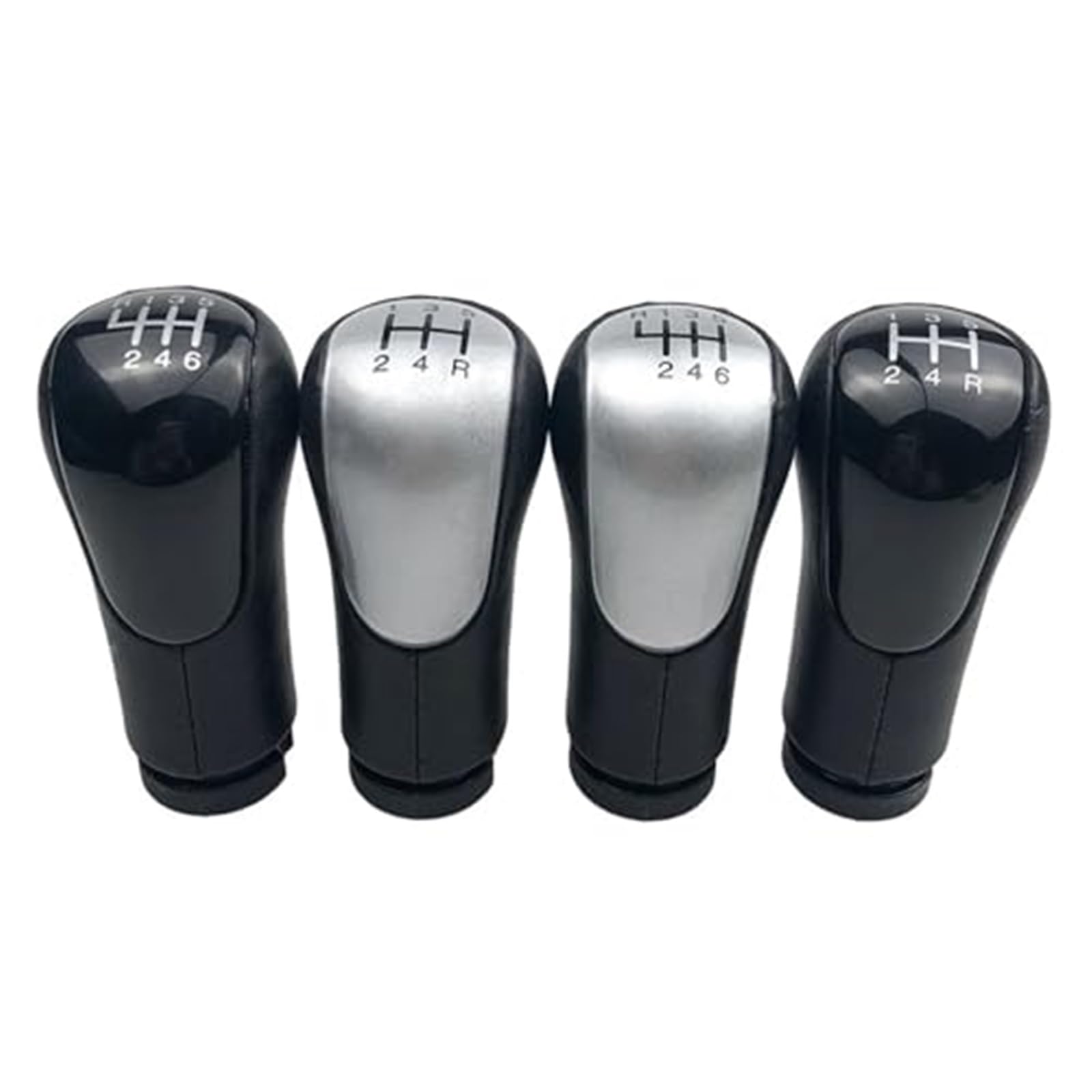 Osłona na gałkę zmiany biegów samochodu, pasuje do Ford, Fiesta, MK6 Fusion Transit Connect 2002-2008, osłona kołnierza, osłona zmiany biegów samochodu, czarna 5-biegowa srebrna obudowa, czarna, 6