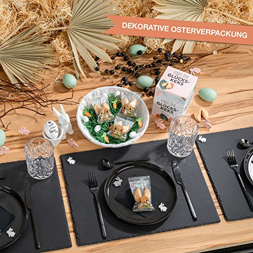 FOOD crew 36x Glückskekse Ostern - Ostersüßigkeiten - Glückskeks Einzeln Verpackt - Glückskekse mit Sprüchen Deutsch - Ostergeschenke - Vegane Süßigkeiten - Ostern Mitgebsel - Ostern Geschenke Kinder
