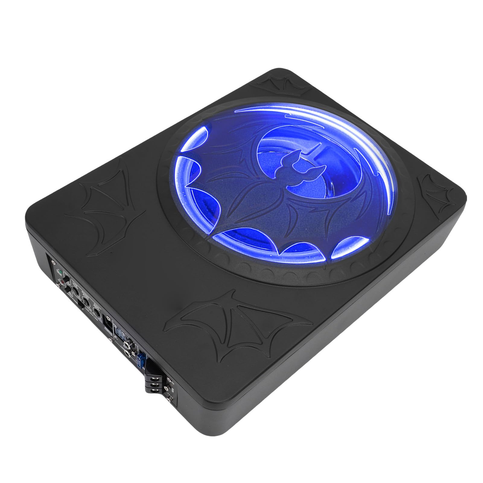 Subwoofer Samochodowy Zasilany Pod Siedzeniem, Aluminiowy Subwoofer o Mocy 1200 W z diodą LED poprawiającą Bas W Samochodach Osobowych, Ciężarowych, SUV-ach (BLUE)