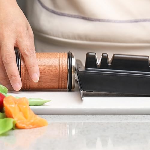 Miniatura 7 de Afilador de cuchillos rodantes con diamantes industriales, kit de afilado de cuchillos con discos de diamante y cerámica, base angular magnética