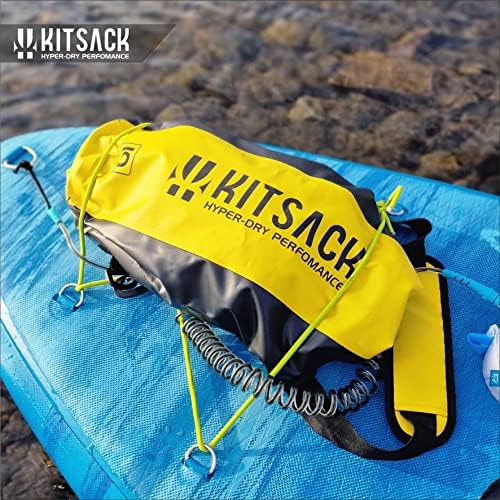 Kitsack Premium Heavy-Duty Roll Top Dry Bag 5 Litre - 100% Waterproof Triple Layer Fabric with Adjustable/ Detachable Padded Straps - Reflective Safety & Tie-Down D Rings