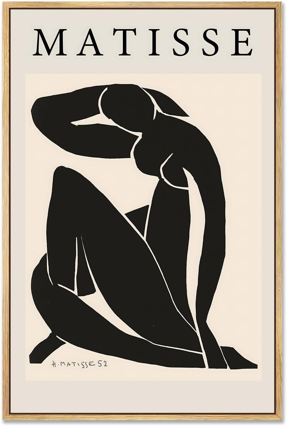 lianyibo Matisse Canvas Wall Art,Modern Home Minimalist Art Decor,Abstract Woman Line Canvas Prints Painting for Living Room(50x75cm/Frameless)