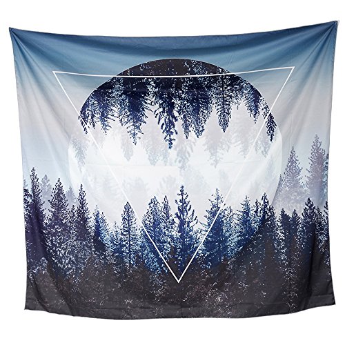 TENALY Tapestry Wall Hanging, Sunset Forest and Mountains Wall Tapestry with Art Nature Home Decorations for Living Room Bedroom Dorm Decor in 59.1x78.7 Inches