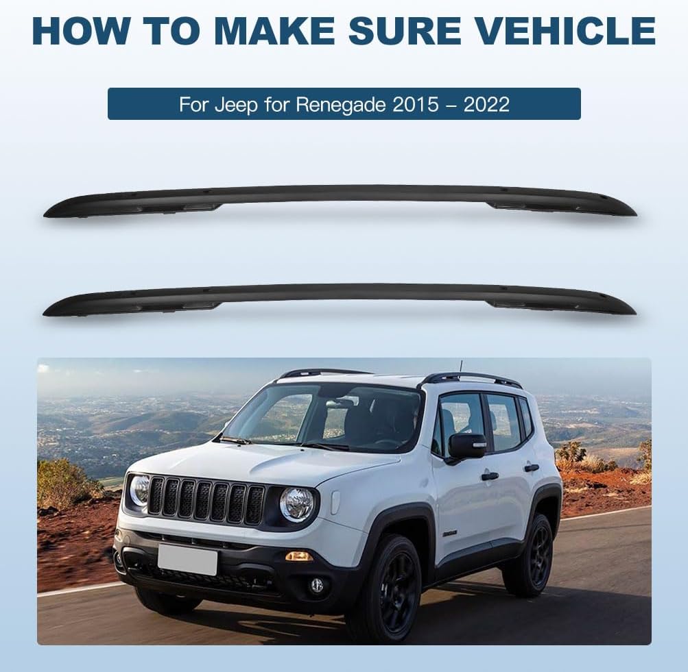 ECCPP Roof Rack Side Rails Luggage Cargo Carrier Roof Side Rails Fit for Jeep Renegade 2015 2016 2017 2018 2019 2020,Black Aluminum Roof Rack Cross Bars Cross Rails
