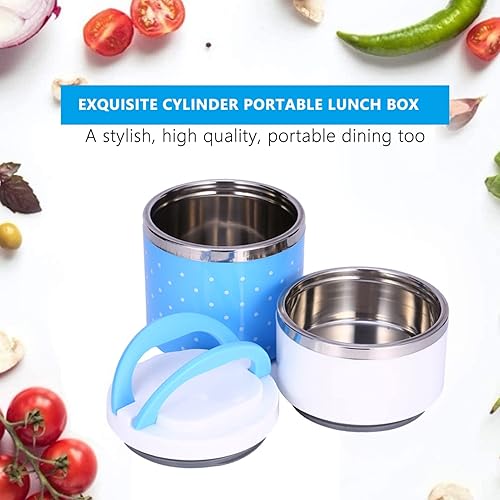 Miniatura 3 de Fiambrera de 2 capas de aislamiento de acero inoxidable termo térmica lonchera contenedor de alimentos suministros de cocina