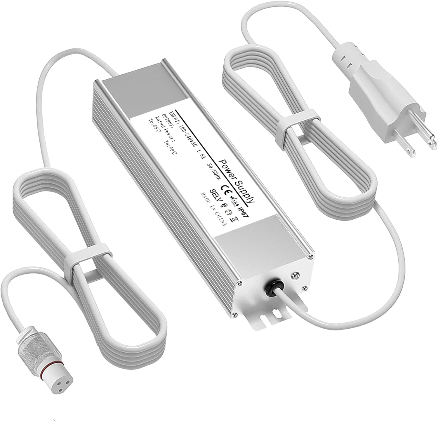 36V Waterproof Power Supply for Govee Permanent Outdoor Lights Only Compatible with Govee H705A H705B H705C Power Adapter Cord 3 Pin White(Non-Compatible Barrel connectors)