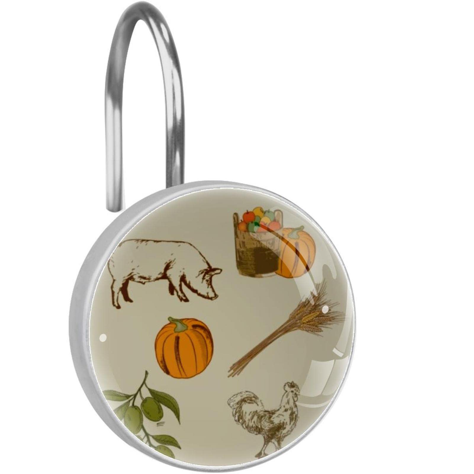 Anneaux de douche en verre cristal chic pour tringle de salle de bain