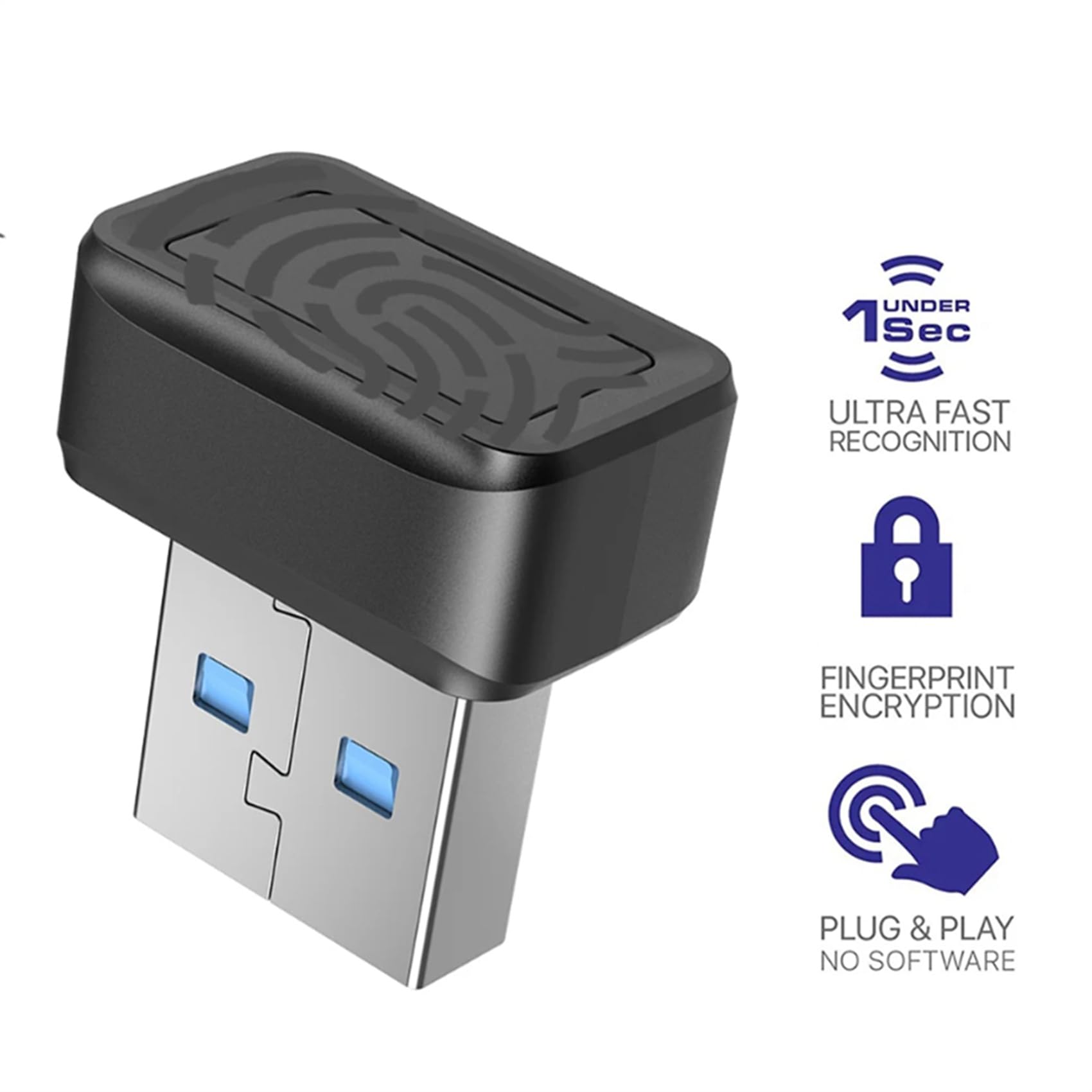 6X Lector de Claves de Dactilares USB Escáner Biométrico de Dactilares U2F Mini Llave de Seguridad Biométrica Antispoofing