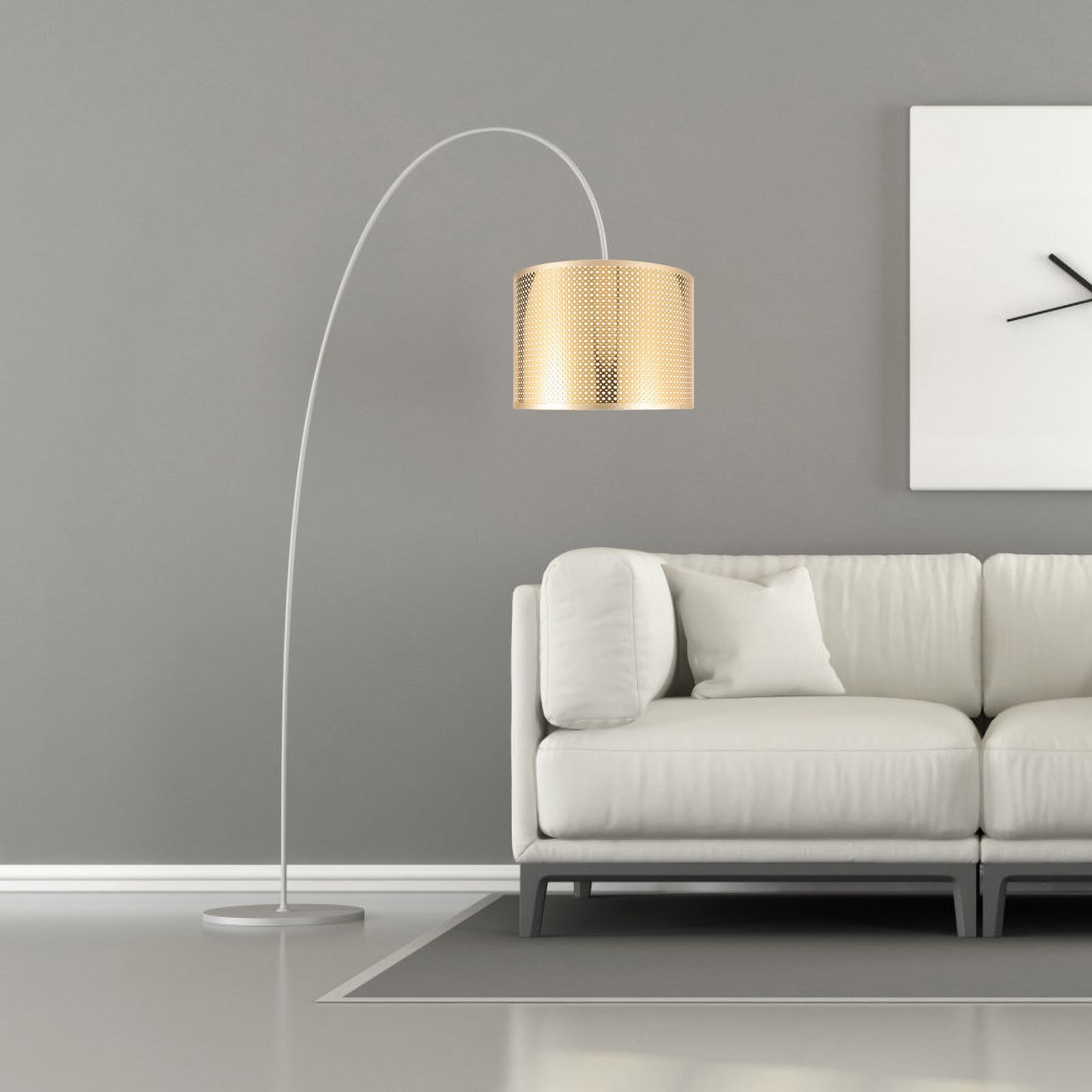 Healeved Paralume a Tamburo Piccolo e Metallo, Paralume Rustico E27 per Lampade da Tavolo da Terra, Diffusore Luce Calda per Soggiorno, Camera da Letto, Hotel e Studio, Diametro 25 Cm X