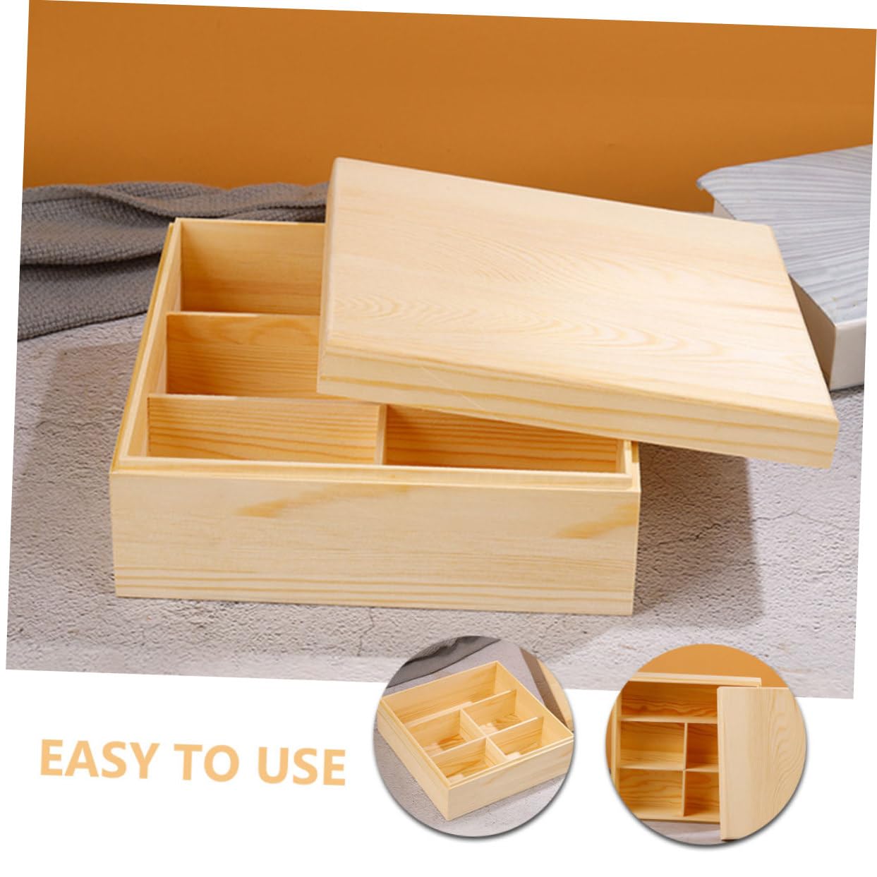 Scatola in Legno per Bustine Tè e Caffè da Tavolo Beige