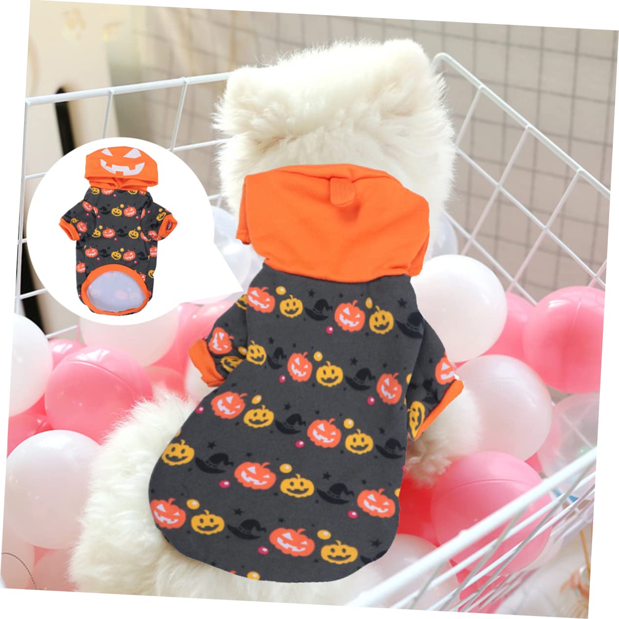 HMJGDHX 3 Pezzi di Costume per Animali Domestici, Cappotto per Animali, Vestiti di Zucca di Halloween per Cani, Cosplay di Halloween