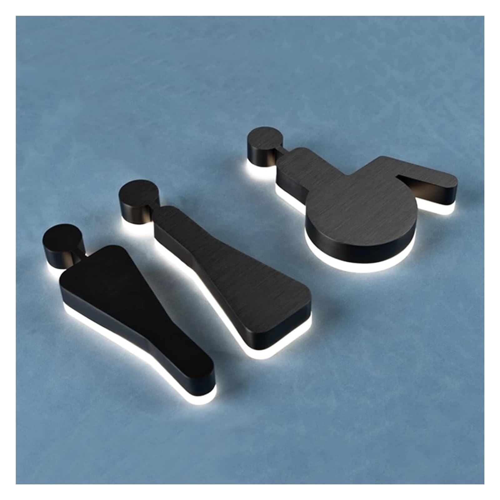 Carteles para aseos, 2 piezas, señales de orientación for baño acero inoxidable, alto 8 pulgadas