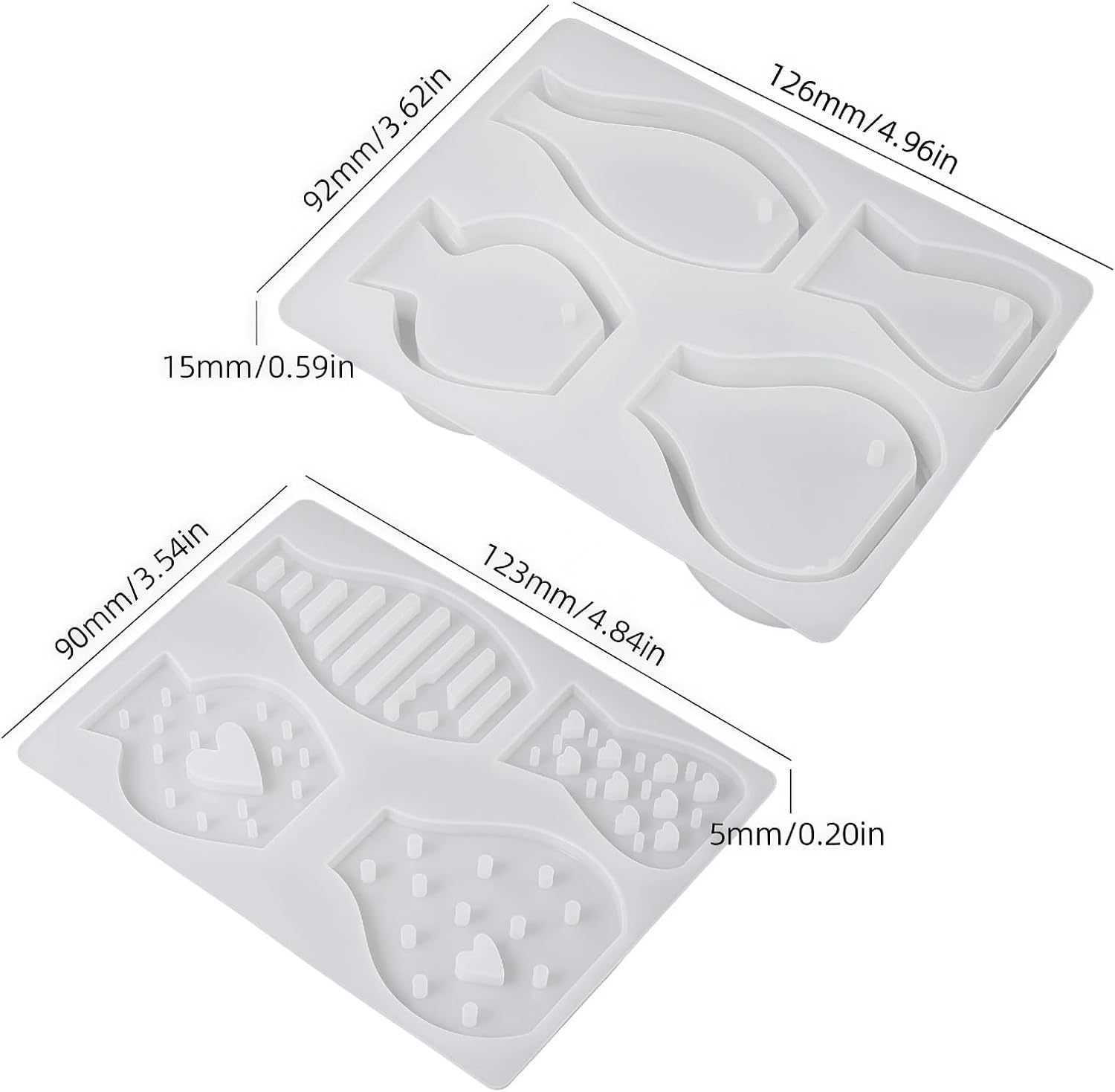 2-Pack Silicone Vase Mold for Resin & Concrete – 4 Easy Demold Mini Vase Molds for Epoxy, Plaster, Cement – Perfect for DIY Home Table Decor, Dried Flowers & Wedding Gifts