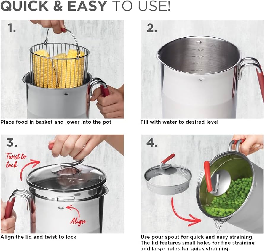 Amazon.com: Kuhn Rikon 4th Burner Pot with Glass Lid and Steam Amazon.com: Kuhn Rikon 4th Burner Pot with Glass Lid and Steam