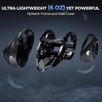 KastKing Spartacus II Plus Baitcasting Fishing Reels with 8.0:1 Gear Ratio | Max Drag: 17.6 lb, 7+1 MaxiDur Double-Shielded BB, Ultralight 6 oz, Nylitech Frame, DualBalanceTM Magnetic Braking System