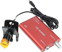 Vista 5 de Faro de 3W con filtro de clip de plástico, luz principal, faro para lupa binocular con bolsa (rojo)