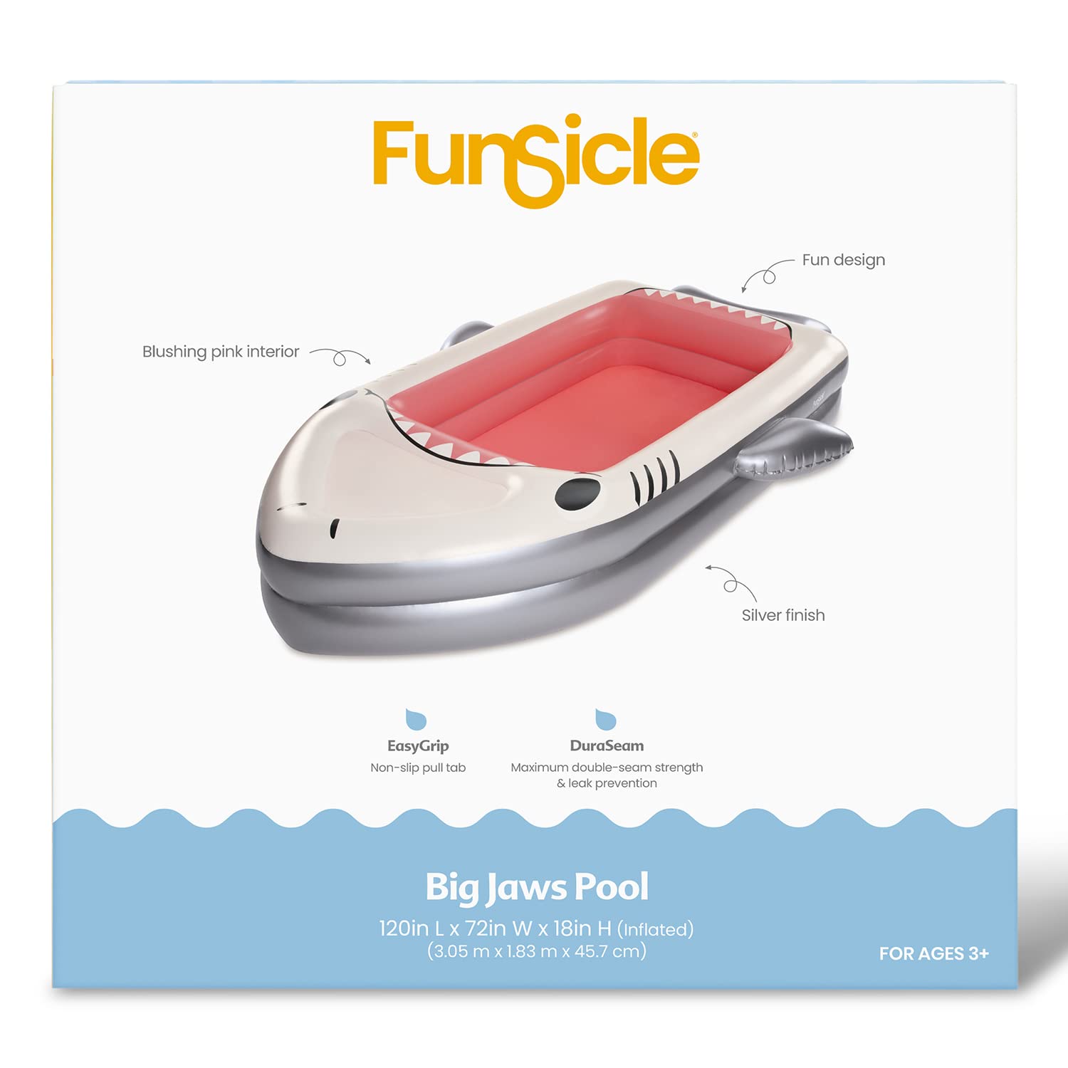 Funsicle 10 ft Long Big Jaws Inflatable Pool