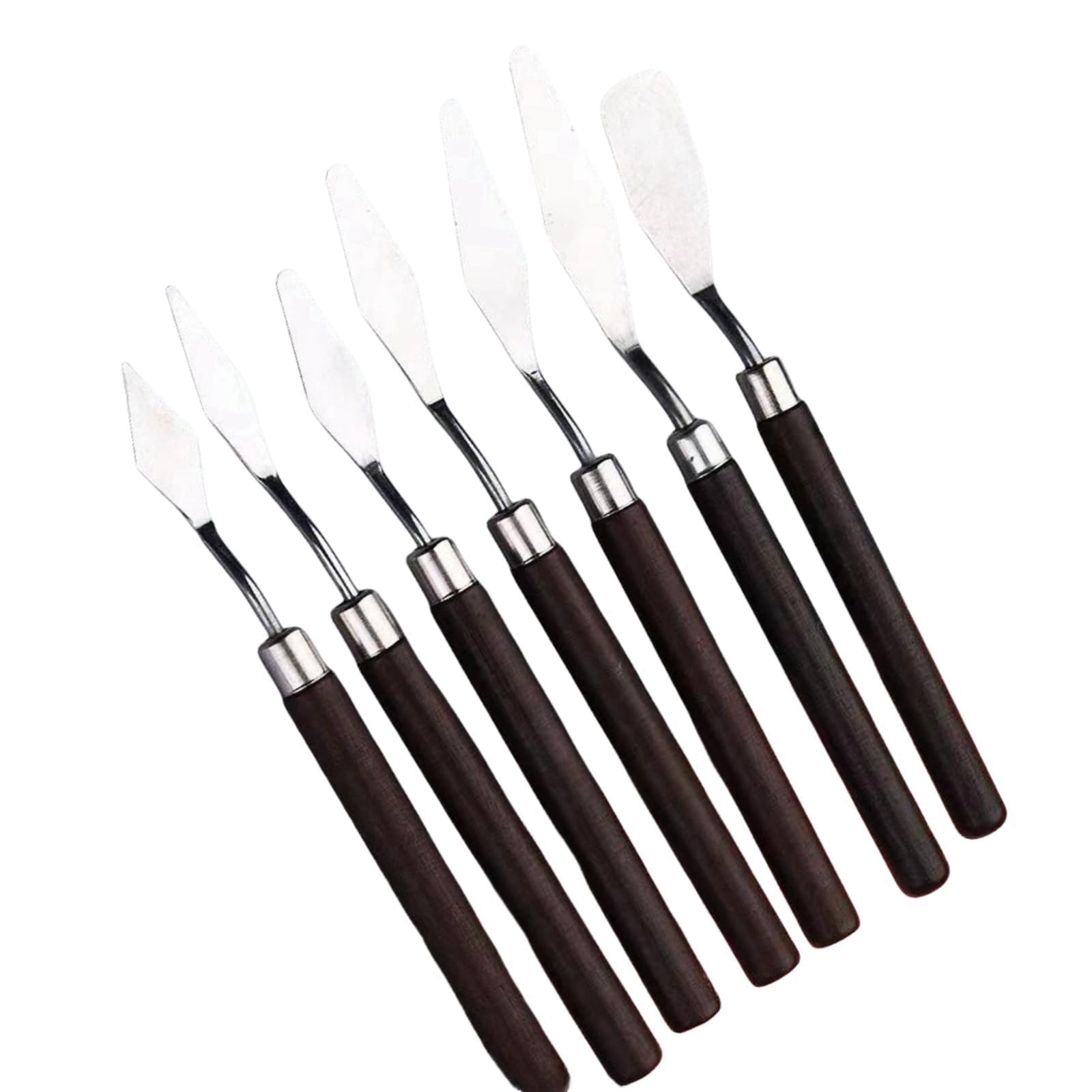 7 Pieces Palette knifes Painting Knife Set,Stainless Steel Spatula,Metal Artist Knives, Oil Painting Accessories, Color Mixing Scraper for Oil, Acrylic Painting,DIY Canvas(Redwood)