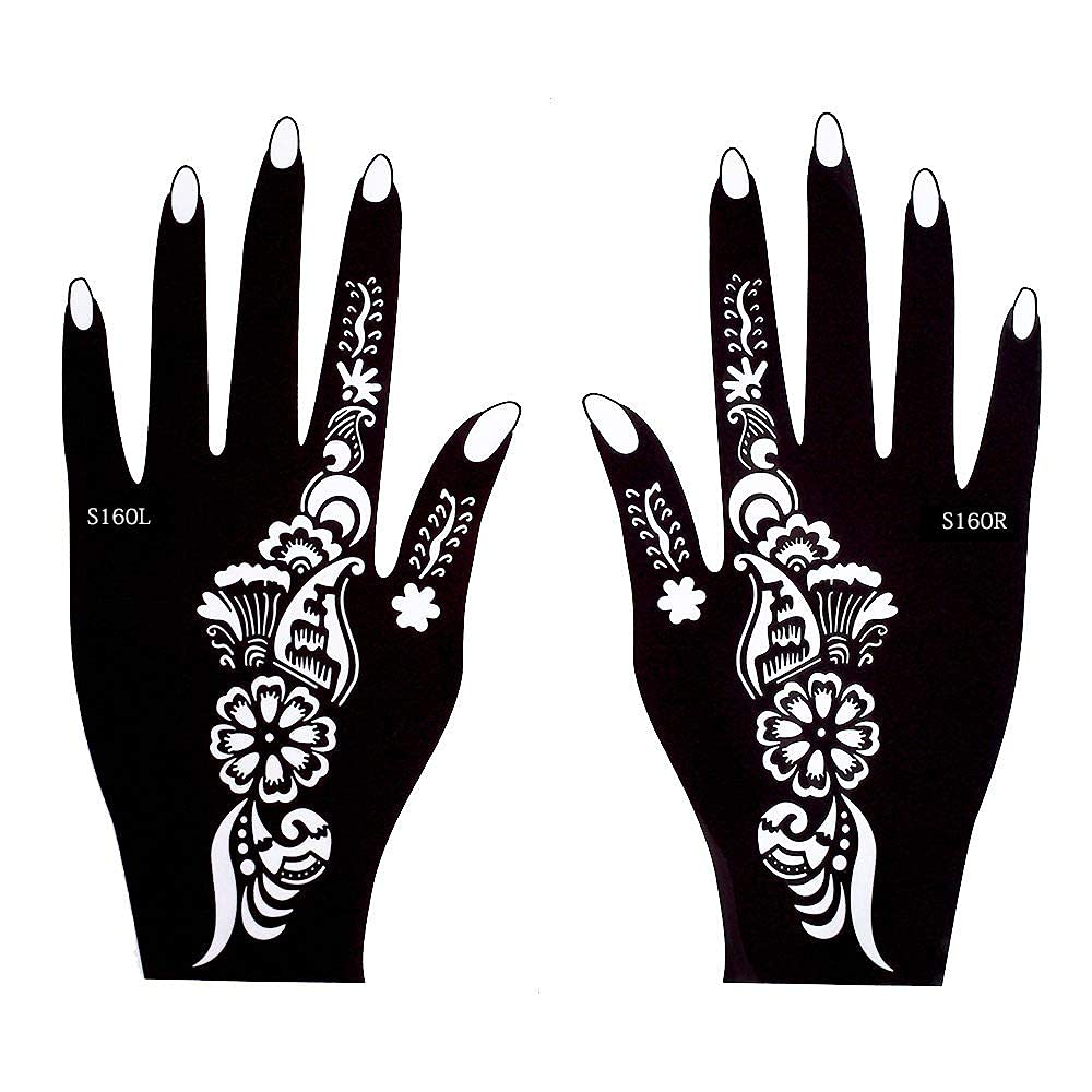 Ivana's Heena Mehandi Tatto Stencil Set for | Hand | Body | Fingure | Face | Heena Art Temporary Tatto for Kids, Girls & Women, Design - NIV-08-picture-37