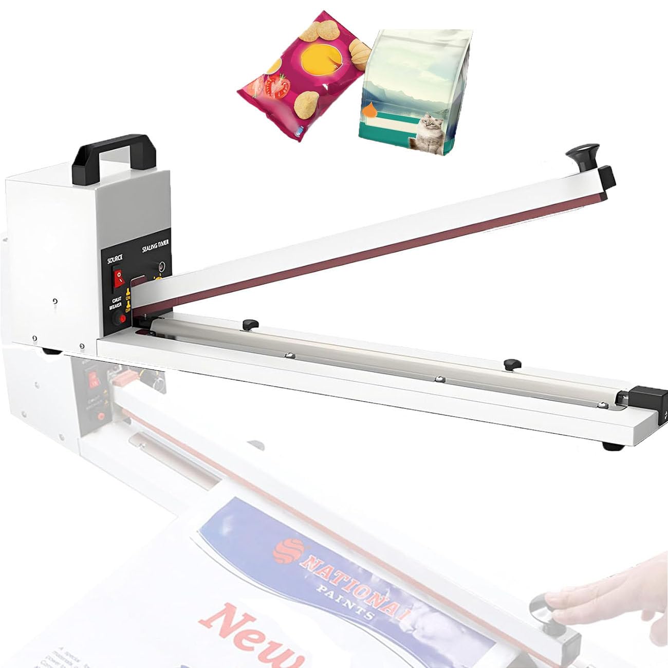 Selladora Bolsas de Plastico Manual,Sellador Manual Máquina De Envasado De Alimentos,8 Niveles De Temperatura,Sellado 8 Mm De Ancho,Ideal para Uso Doméstico Y Comercial 45mm