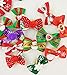 Hixixi 24pcs/12pairs Pet Dog Christmas Samll Hair Bows with Rubber Bands Xmas Cat Puppy Grooming Accessories