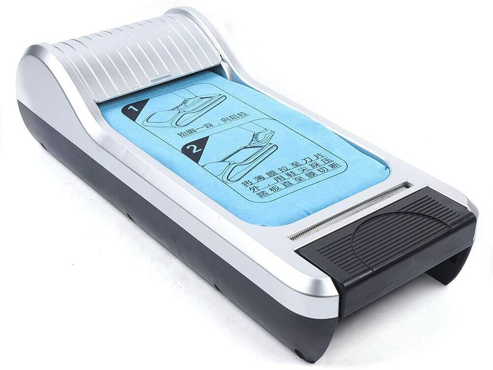 LOYALHEARTDY Automatic Shoe Film Machine Shoe Cover Machine Portable Shoe Covers Dispenser W/Sh-oe Membrane 1 Roll Dust Proof, for Medical, Home, Shop and Office Silver