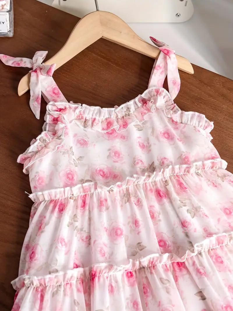 Buy & Try Elegant Off-Shoulder Georgette Dress, Flowy & Stylish Outfit for Parties, Weddings & Special Occasions Pink (4-5 Years) - Image 3 thumbnail