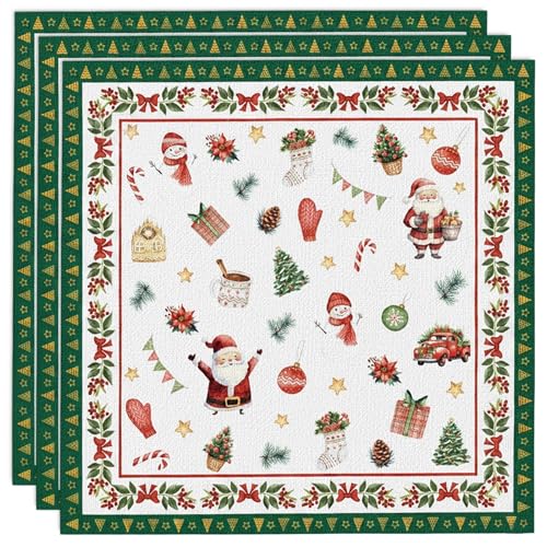40 Stück Weihnachtsservietten mit Motiv - Festliche Servietten für...