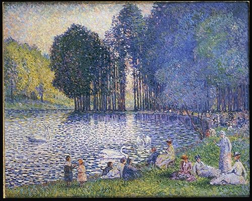 Tableau le lac du bois de boulogne par henri edmond cross affiche impression sur toile 60x90cm