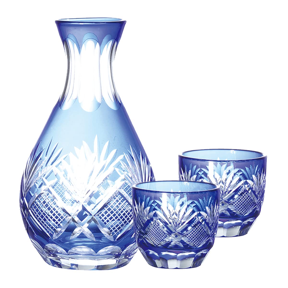 Amazon｜[QD-464C] 切子 徳利 お猪口 セット コバルトブルー 日本酒