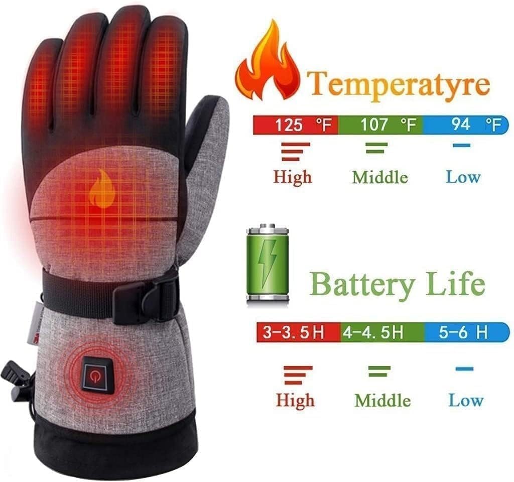 Electric Heating Thermal Gloves Warm，Heated Gloves, Heated Gloves for Men Women Electric Heated Gloves Hand Warmers for Outdoor Sports Cycling Skiing Hiking Hunting Camping