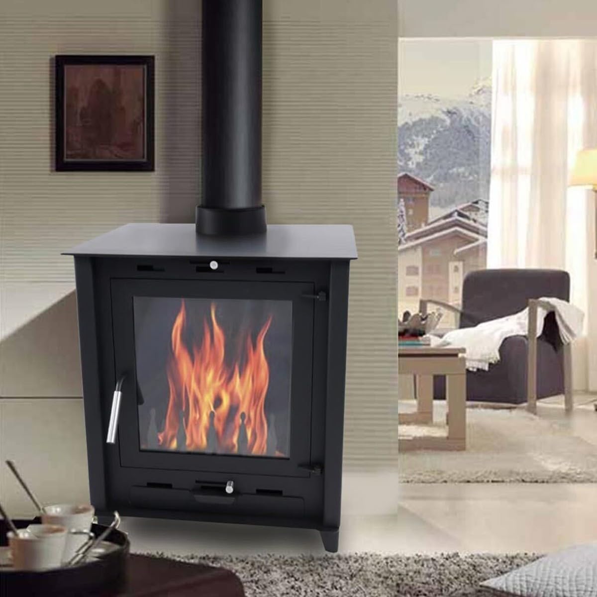 SOLARIS Poêle à bois à accumulation 8,8-12 kW - bûches de 45 cm - rendement élevé