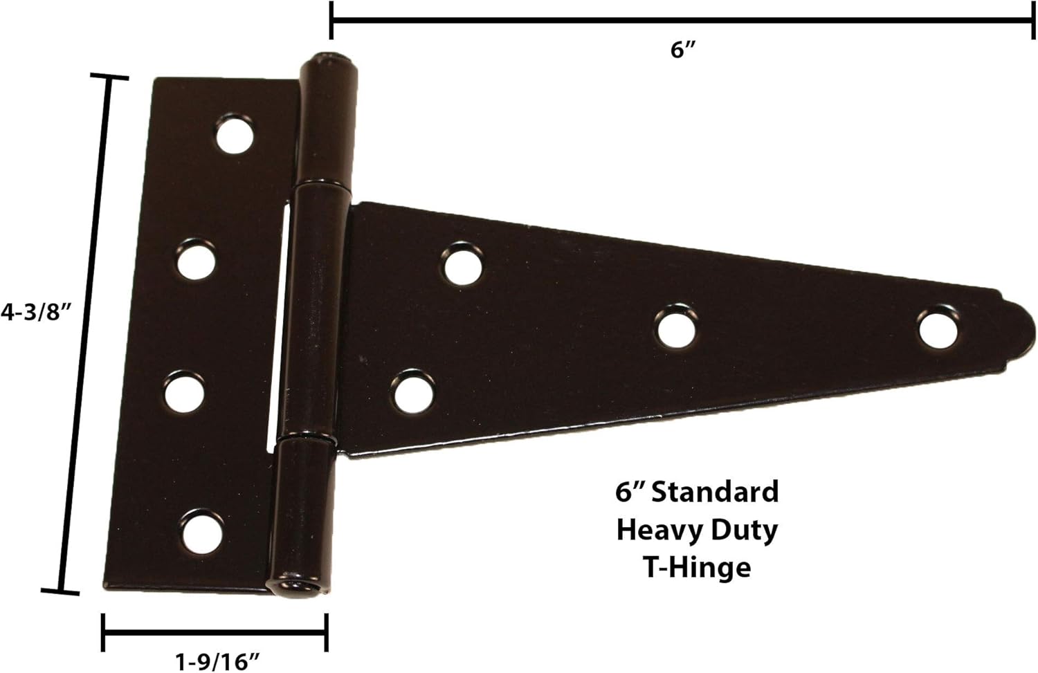 Shed Windows and More Shed Door Hardware Kit, 6" Shed Hinge, T Handle, Heavy Duty Barrel Bolts (Double Door)