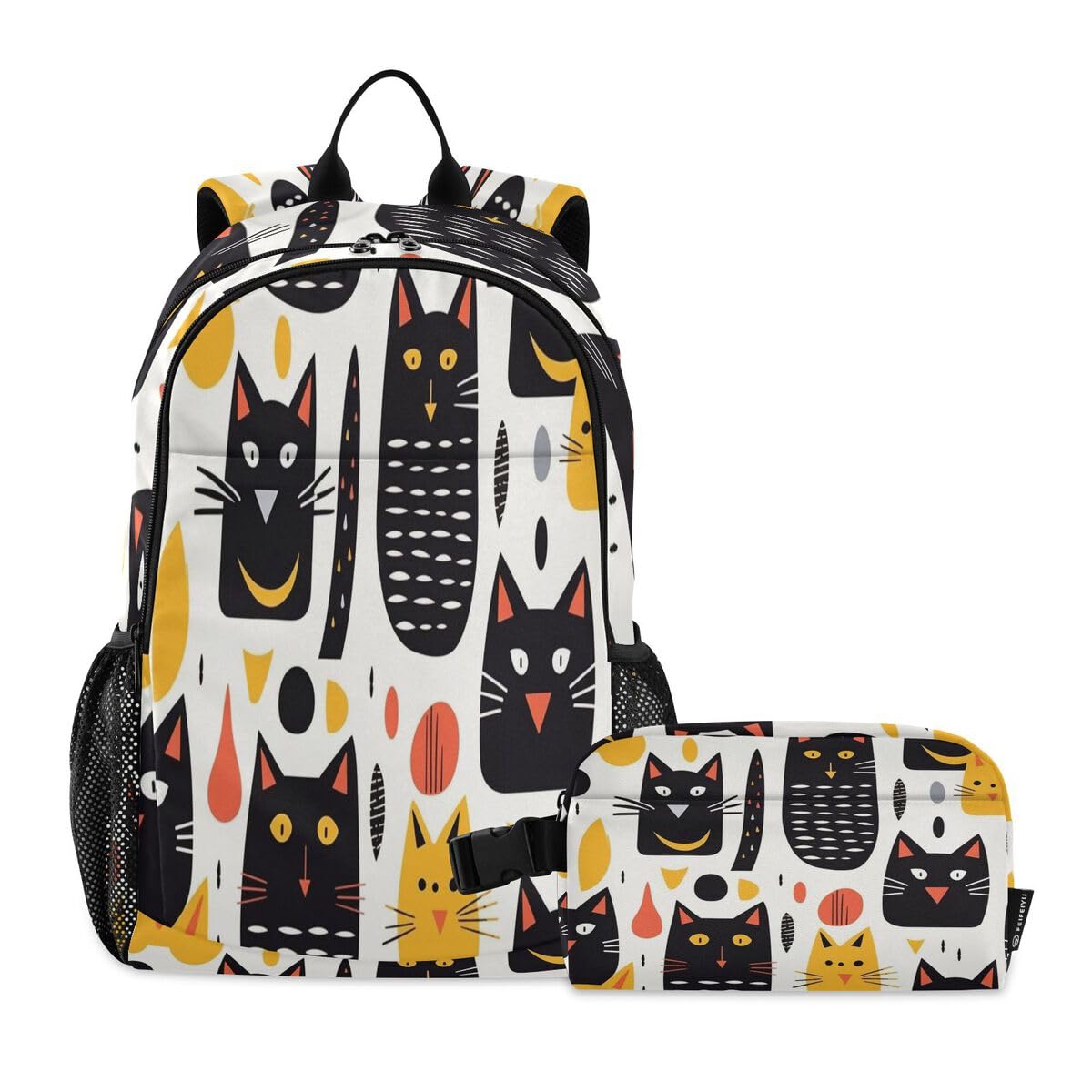 Sac à dos chaton ergonomique et lunch box isotherme pour écoliers