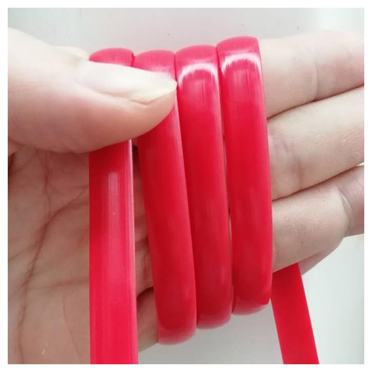 213ft PE Flat Rattan Woven Rope, Plastic Wicker Furniture Repair Rattan, Synthetic Rattan Replacement Material for Patio - Red