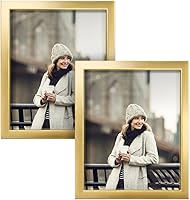 Vista 14 de Renditions Gallery - Set de 2 marcos de fotos de 4 x 6 pulgadas, estilo moderno de alta gama, hechos de madera maciza y vidrio de alta definición