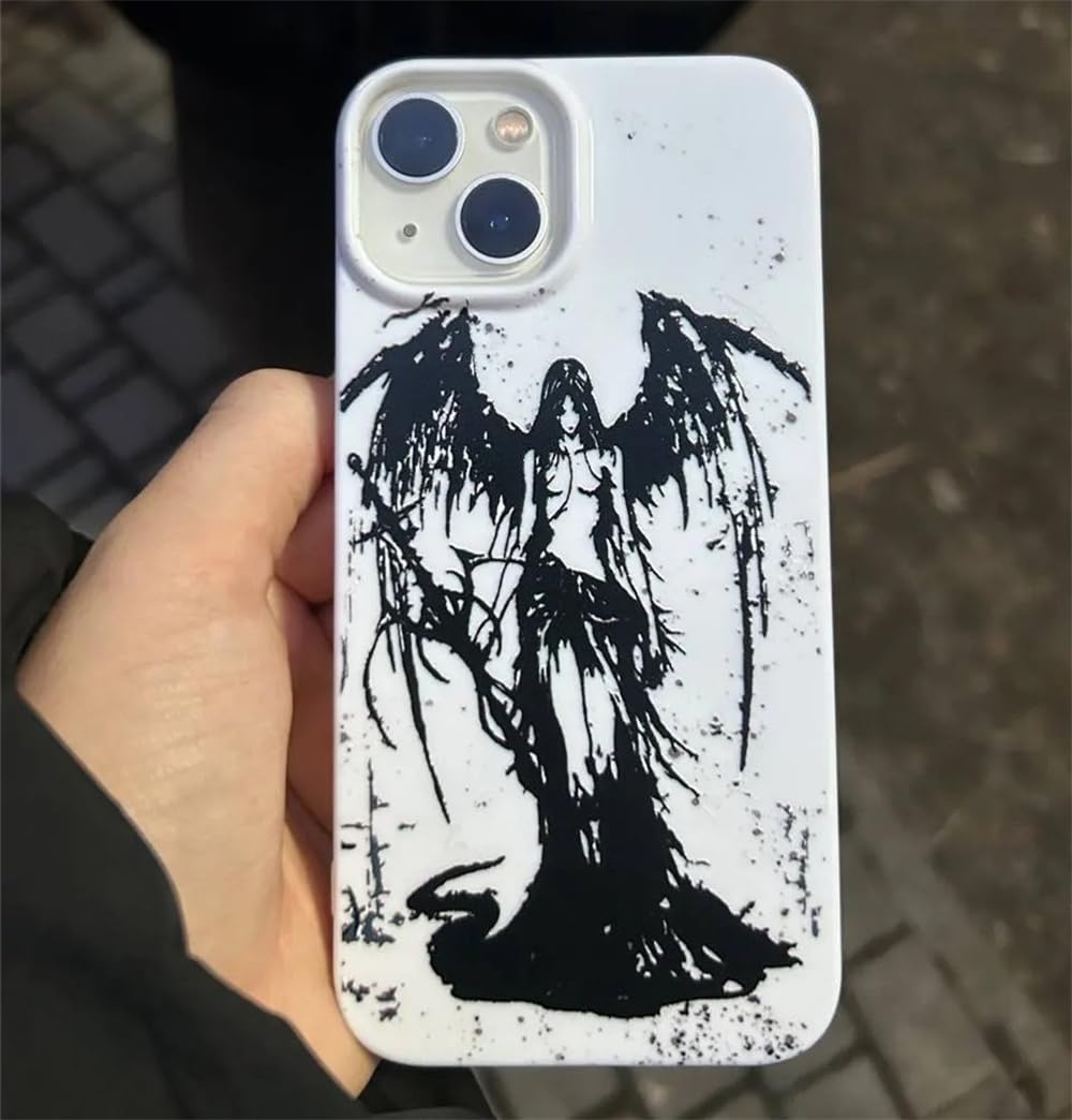 Amazon.com: Mamarmot for iPhone 14 Phone Case for Women, Cool Gothic Girl Sculpture Retro Funny Phone case for Apple 14 Cute Punk Black Angel Shockproof Cover for Girls (for iPhone 14), White : Amazon.com: Mamarmot for iPhone 14 Phone Case for Women, Cool Gothic Girl Sculpture Retro Funny Phone case for Apple 14 Cute Punk Black Angel Shockproof Cover for Girls (for iPhone 14), White :