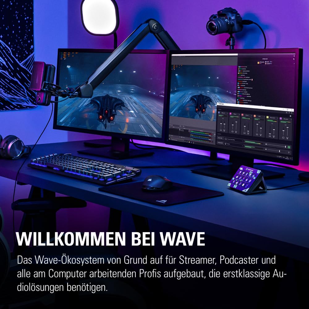 Elgato Wave Mic Arm High Rise, Broadcasting-Boomarm | Kabelkanäle, Tischklemme, 1/4"-Adapter, voll einstellbar, für Podcast, Streaming, Gaming, Home Office