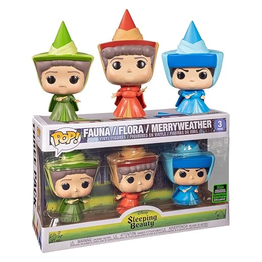 En Oferta Funko Pop! Disney: Sleeping Beauty - Flora, Fauna, &Amp; Merryweather Fairy Godmother Vinyl Figure 3 Pack, Spring Convention Amazon Exclusive